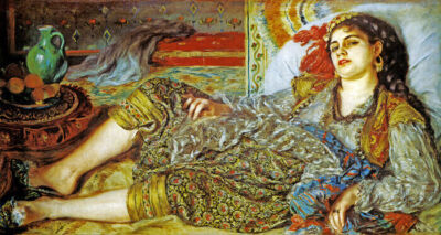 ODALISQUE LA FEMME D'ALGER ALGERIAN WOMAN 1870 PAINTING BY AUGUSTE RENOIR REPRO
