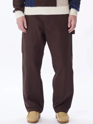 Obey Men's Twill Work Pants Big Timer Double Knee Java Brown Size 27 NWT