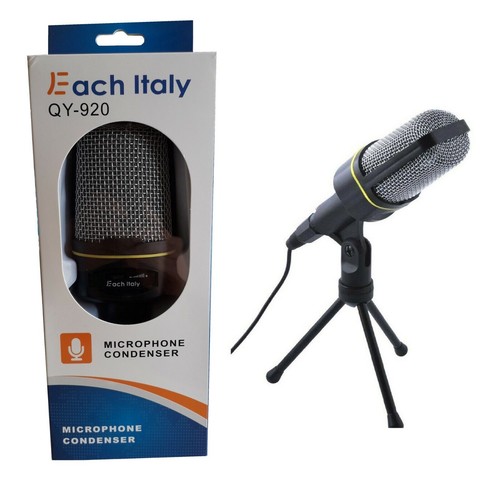 Microfono a condensatore treppiede da tavolo cavo jack pc notebook chat  QY920 | eBay