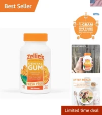 Zellie's 100% Xylitol Sugar-Free Chewing Gum, Fresh Fruit, 100 Count