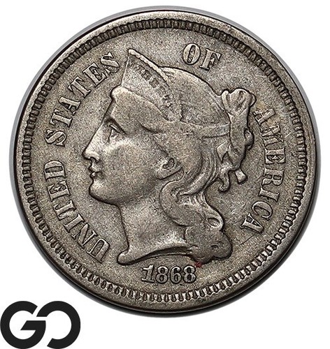 1868 Drei Cent Nickel