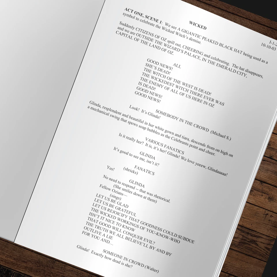 Wicked Broadway Musical Script Signed Autographed Reprint 123 Pages - Image 2 of 4