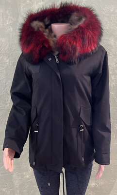 Women's Real Raccoon Fur Coat Jacket Parka W/ Genuine Raccoon Fur Hood