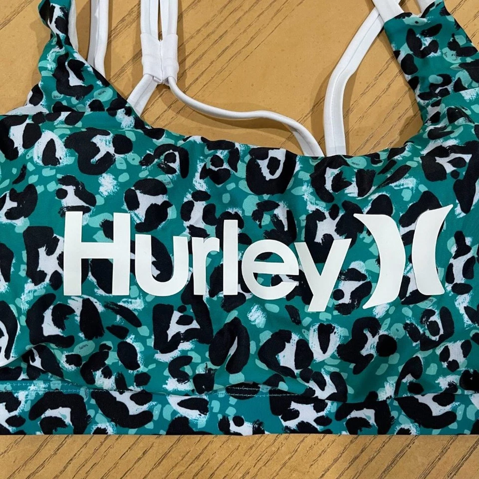 0390 Nuevo top de bikini verde Hurley para mujer Foto 2 de 4