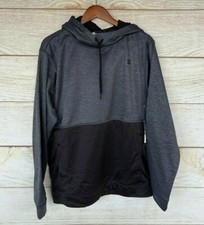 Reebok Hoodie Sweatshirt Mens Large Ebony Heather Summit PO Fleece Hoodie New