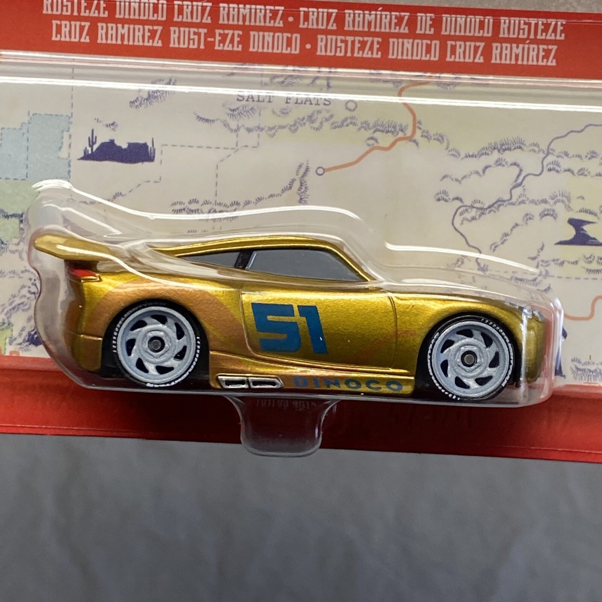 Coffret Voiture Cars Enfant Voiture Miniature Cars - Rusteze Dinogo Cruz Ramirez Avec Carte Collection Tigre, Pour Enfants 3 Ans Et Plus Coffret Voiture Avec Carte