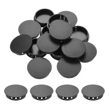 32Pcs 35mm(1 3/8') Black Nylon Plastic Round Locking Hole Plugs Insert End Caps