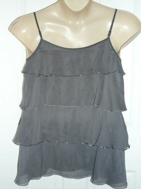 CAMISOLA LAPIS DAMAS ESPAGUETI CON JOYAS TIRAS GRIS TALLA M Foto 3 de 4