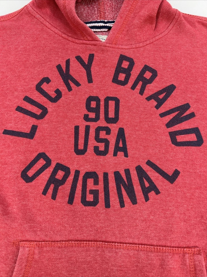 Moletom pulôver com capuz Lucky Brand Youth G (14-16) vermelho claro EUA 90 - Imagem 4 de 4