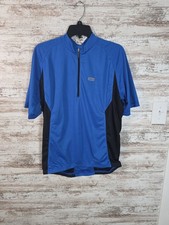 Louis Garneau Metro 2 Jersey Men Large Blue Black Colorblock 1/4 Zip Cycling NWT