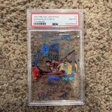 1997 METAL UNIVERSE SHAQUILLE O’NEAL  TITANIUM  PSA MINT 8