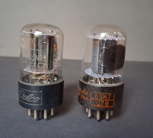 6SN7-GTA and GTB Radio Tubes GM Delco Motorola Twin Triodes Black Plates - Picture 2 of 2