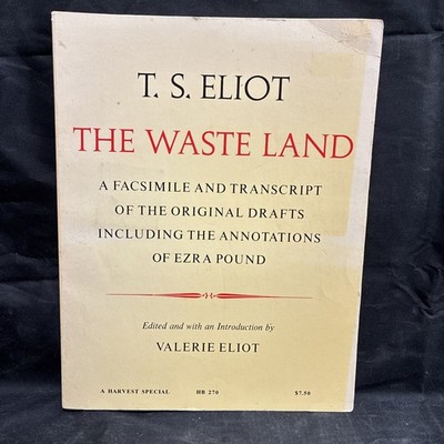 T. S. Eliot The Waste Land Edited by Valerie Eliot Paper Back Book 1971