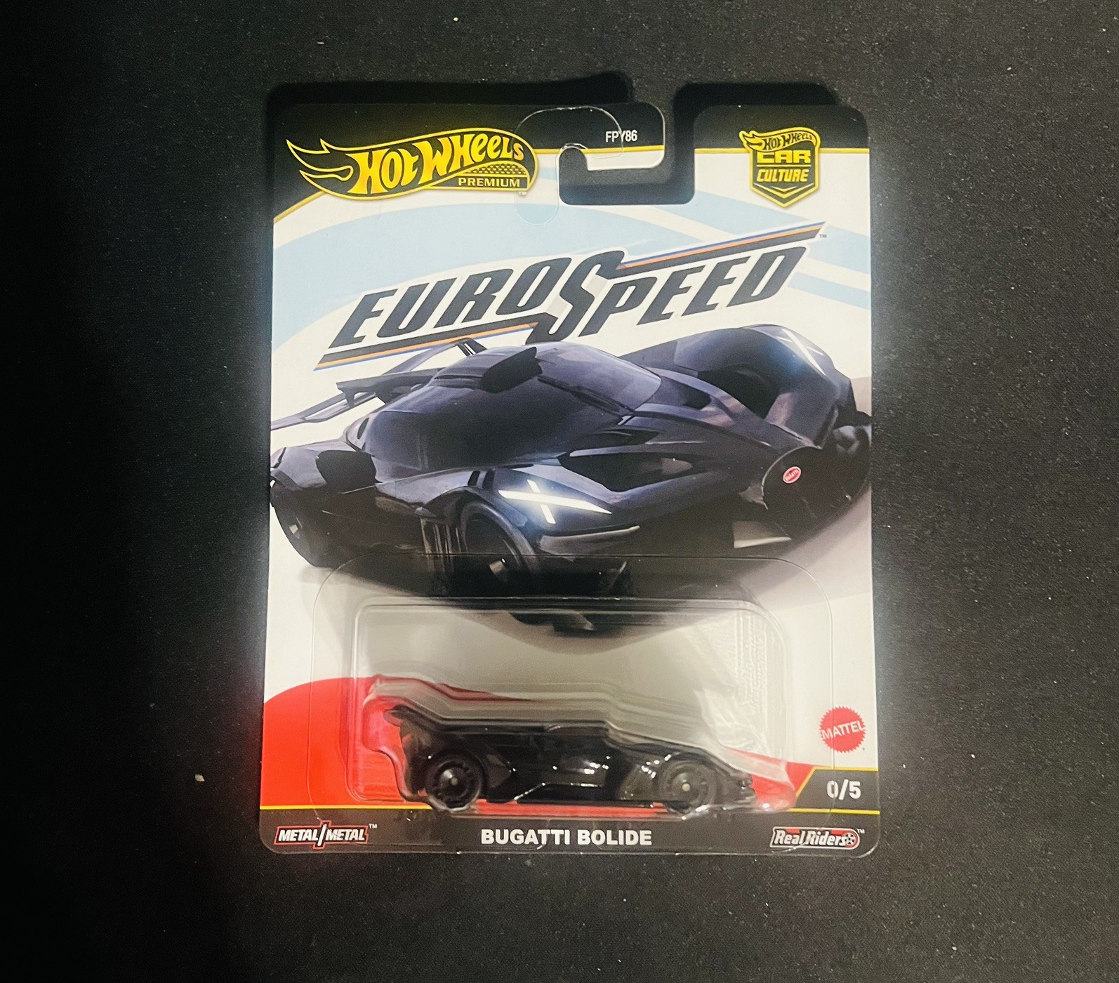 Hot Wheels Premium BUGATTI BOLIDE CHASE 0/5 Euro Speed Car Culture Real Riders