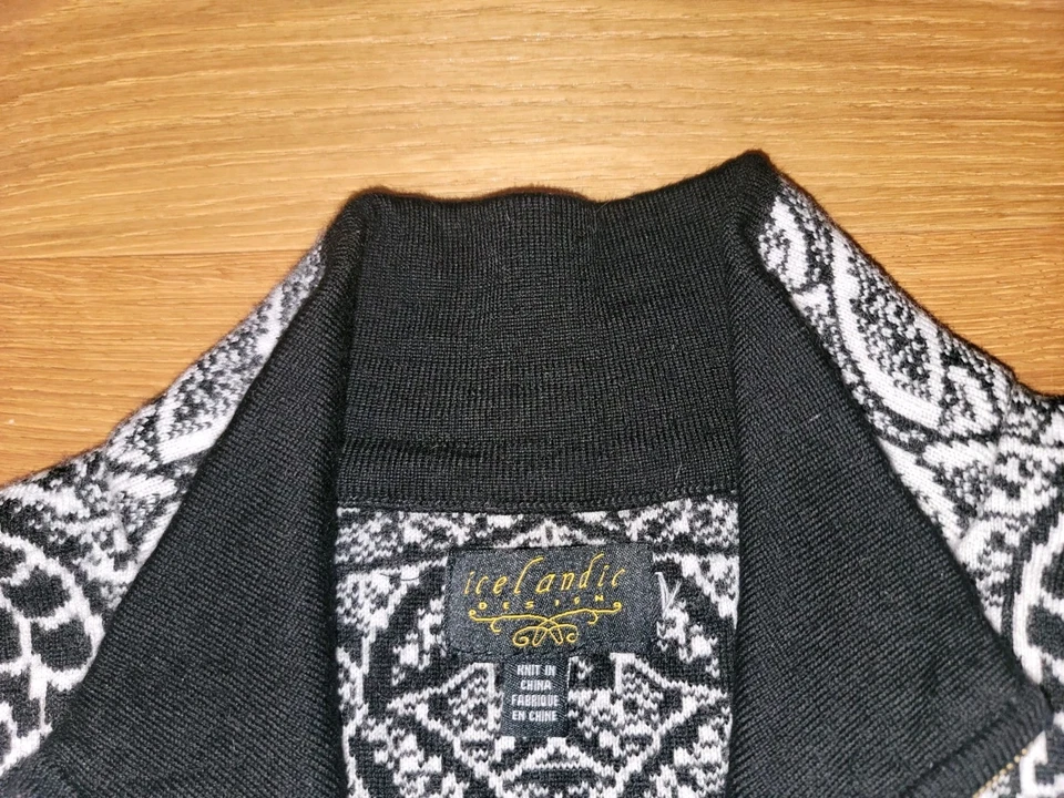 Chaleco Diseño Islandés 109% Lana Merino Mujer Talla M Nordic Fair Isle Bolsillos Foto 3 de 4