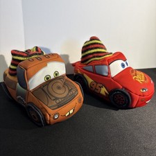 Disney Pixar Cars Children's Slippers Lightning McQueen/Tow Mater Sz. 11/12