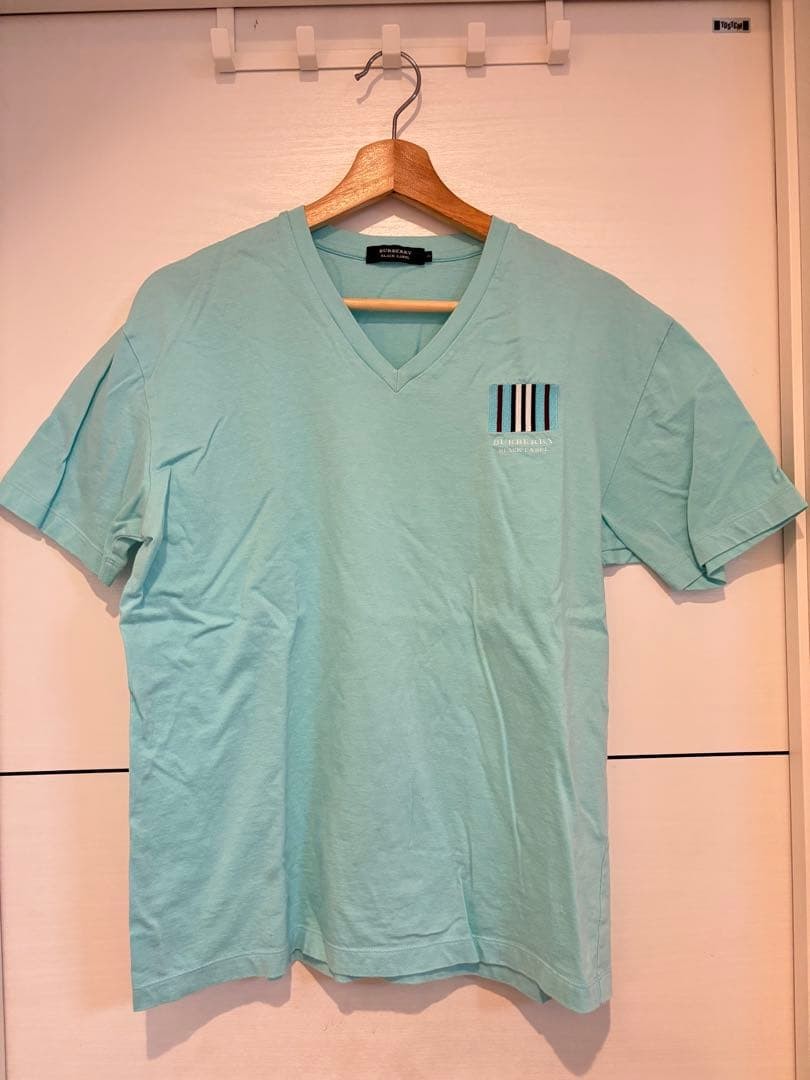 Men JP-size M T-shirt Burberry Black Label Mint Green V Neck T