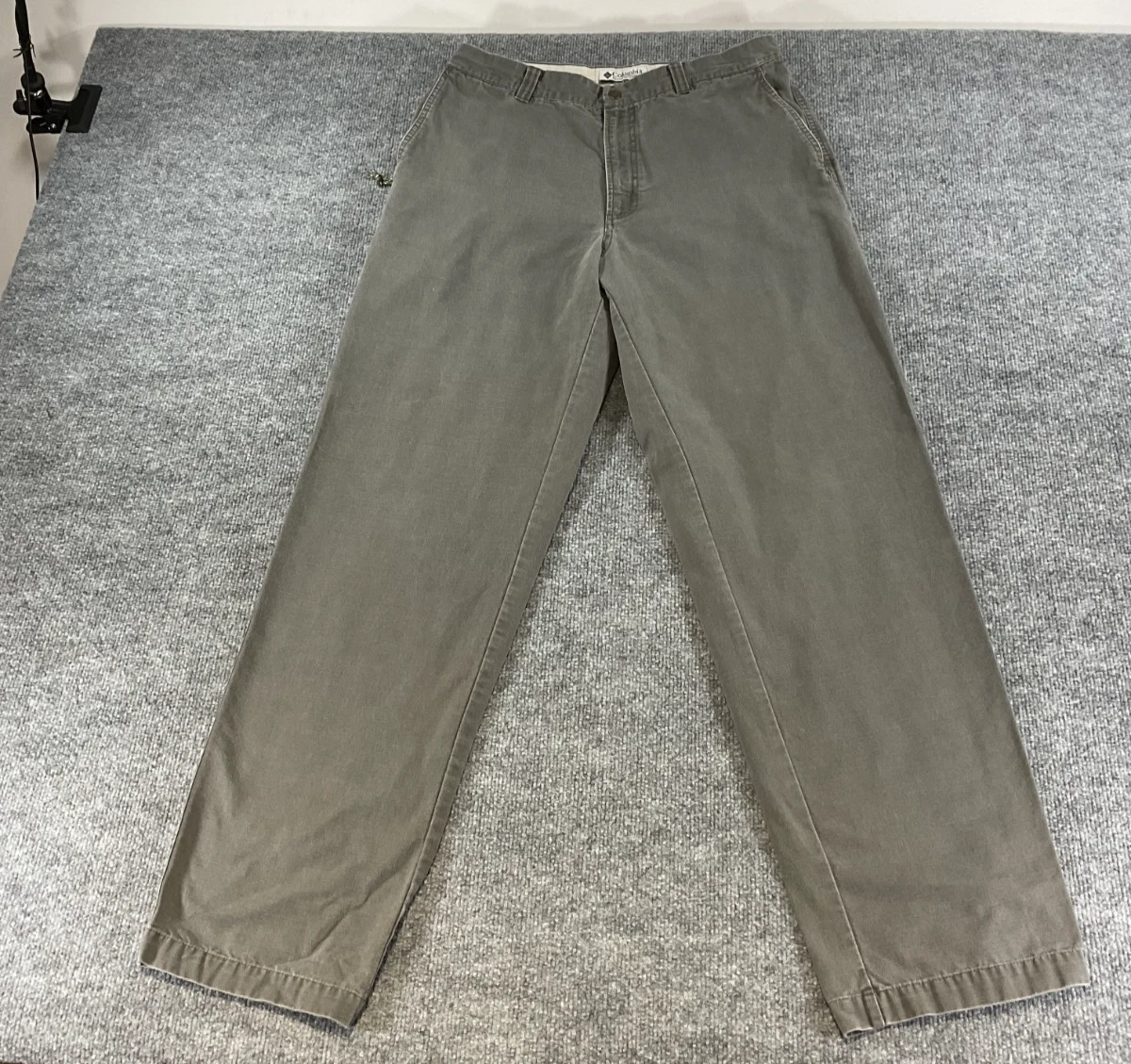 Columbia Pants Mens 34x32 Gray Outdoor Hiking Casual Lightweight Utility Chino