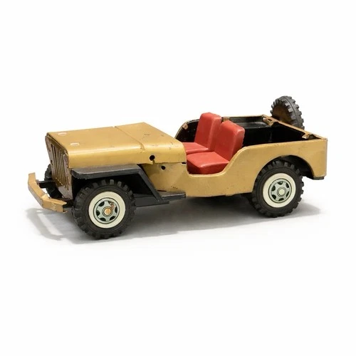 Vintage Bandai Tin Willys Jeep Toy Japan Friction Drive Patina Project Restore