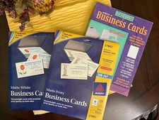 Lot of 3 Avery 27881 White 27883 Ivory & Geographics Business Cards 1,210 Count