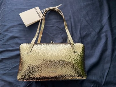 Jil Sander Goji Pillow Leather Shoulder Bag Platino Gold NWT Pristine Condition