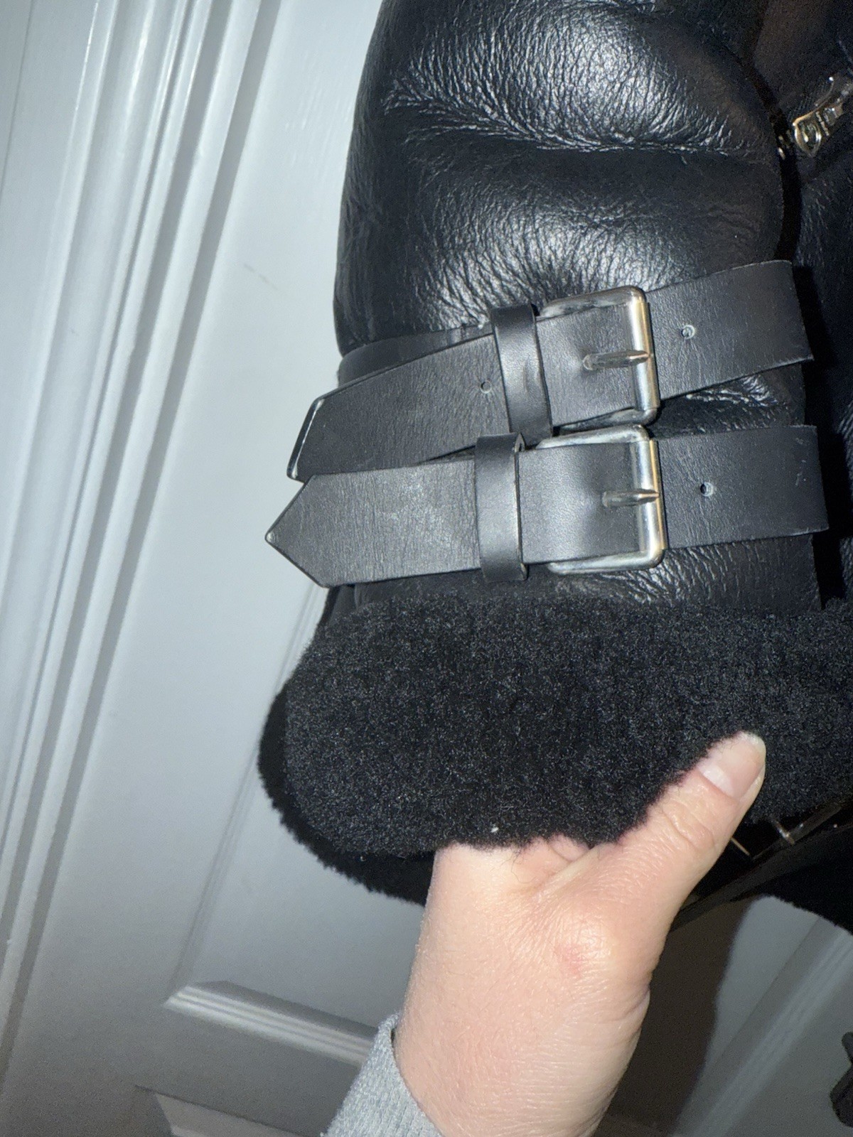 Acne Studios Lamb Shearling & Lamb Leather Aviator Jacket Size 36 image 4