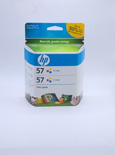 Genuine HP 57 Tri-Color Ink Cartridges Twin Pack NOS Expired June 2007 Printer