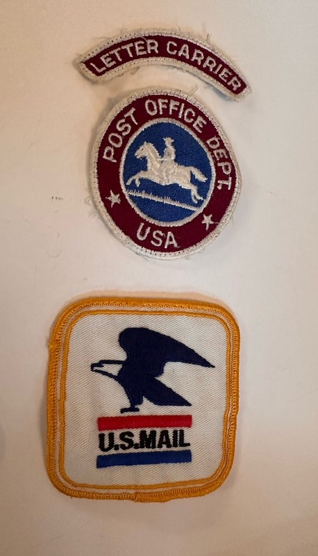 US Mail Post Office Uniform Patches Lot of 2: Vtg Rural Carrier & Eagle US Mail