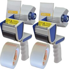 Heavy Duty Packing Tape Dispenser Gun 2 Rolls 2 Inch Wide Shipping Box Sealing