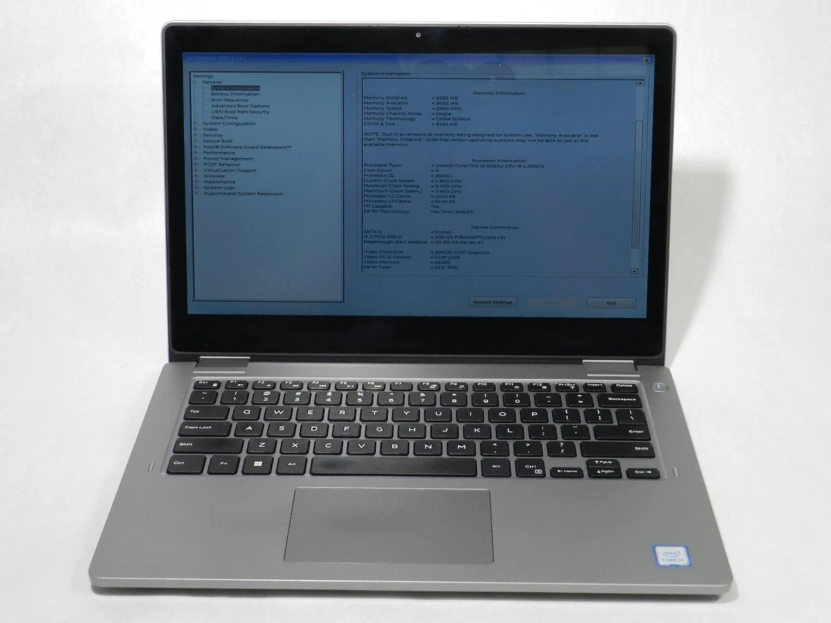 Dell Intel Core i5 8th Gen. PC Laptops & Netbooks 256 GB SSD