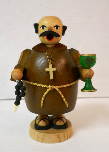 HTF Made In Germany Erzgibirgische Volkskunst Seiffen 5 1/2" Monk Smoker
