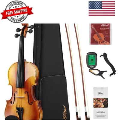 4/4 Violin Set Full Size Fiddle Solidwood for Adults with Hard Case, Shoulder...