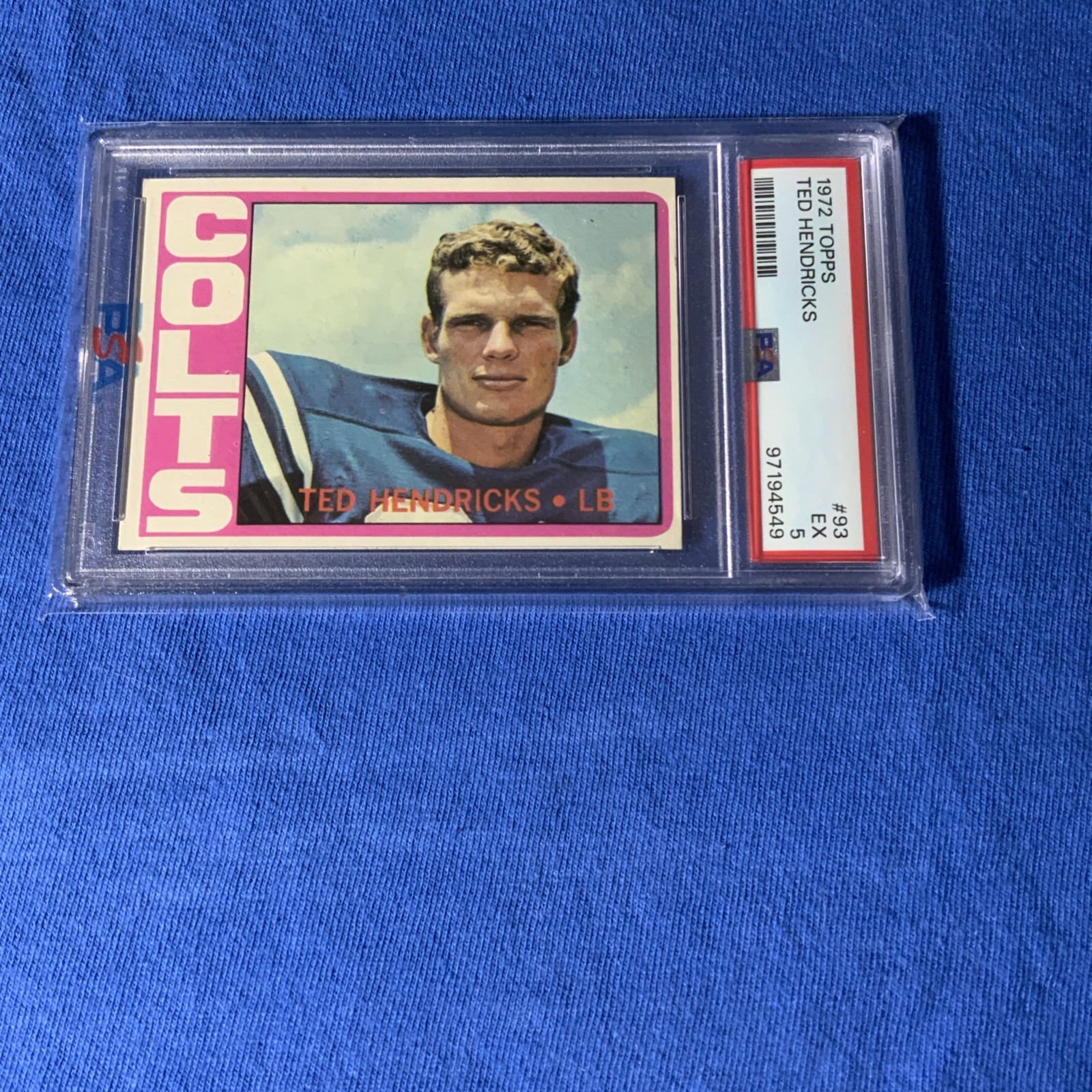 1972 Topps Football #93 Ted Hendricks Colts PSA 5