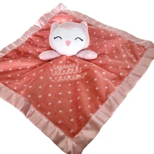 Cloud Island Pink Polka Dot Owl Security Baby Blanket Lovey Satin