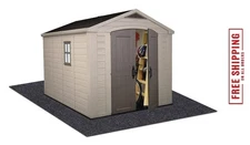 Meitola Outdoor Storage Shed Mat，Waterproof and 8' x 8', Brown, Gray,