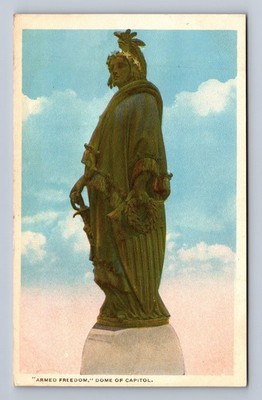 Washington DC-Armed Freedom Dome Of Capitol Vintage Postcard Post