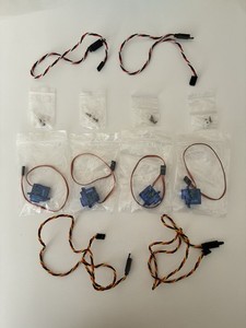 RC Airplane & Helicopter Parts Lot, 4 Micro Servos & 4 Servo Extensions
