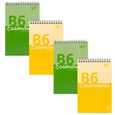 Pukka Pad Essentials B6 Shorthand Notebook – Pack of 4 Top Wire-Bound Notepads i
