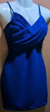 Windsor: Blue, V-neck, Adj. Spaghetti Strap, Fitted, Mini Dress, Size Small