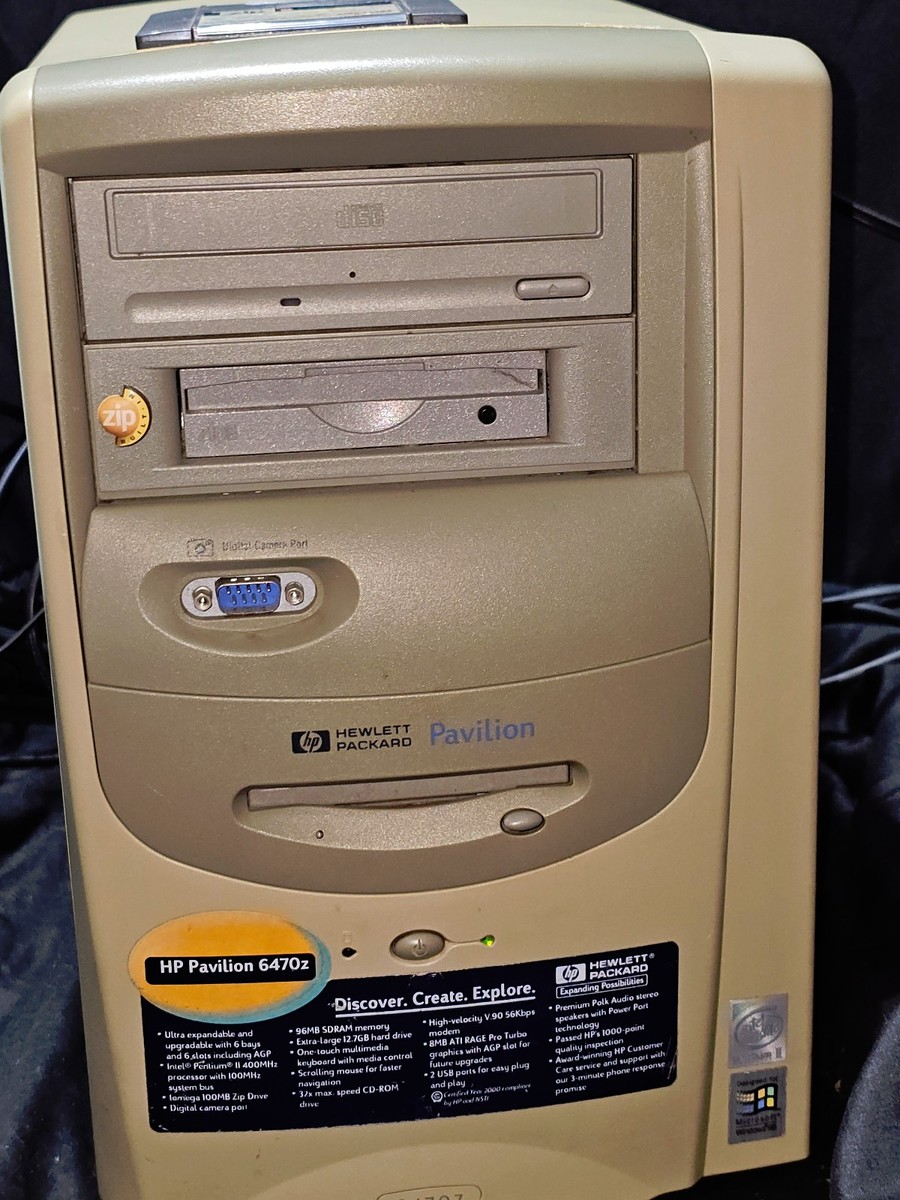 HP Pavilion 6470z Vintage PC Win98 Boots ZIP Drive Serial Cam Port