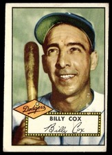 1952 Topps Billy Cox (MK) Brooklyn Dodgers #232