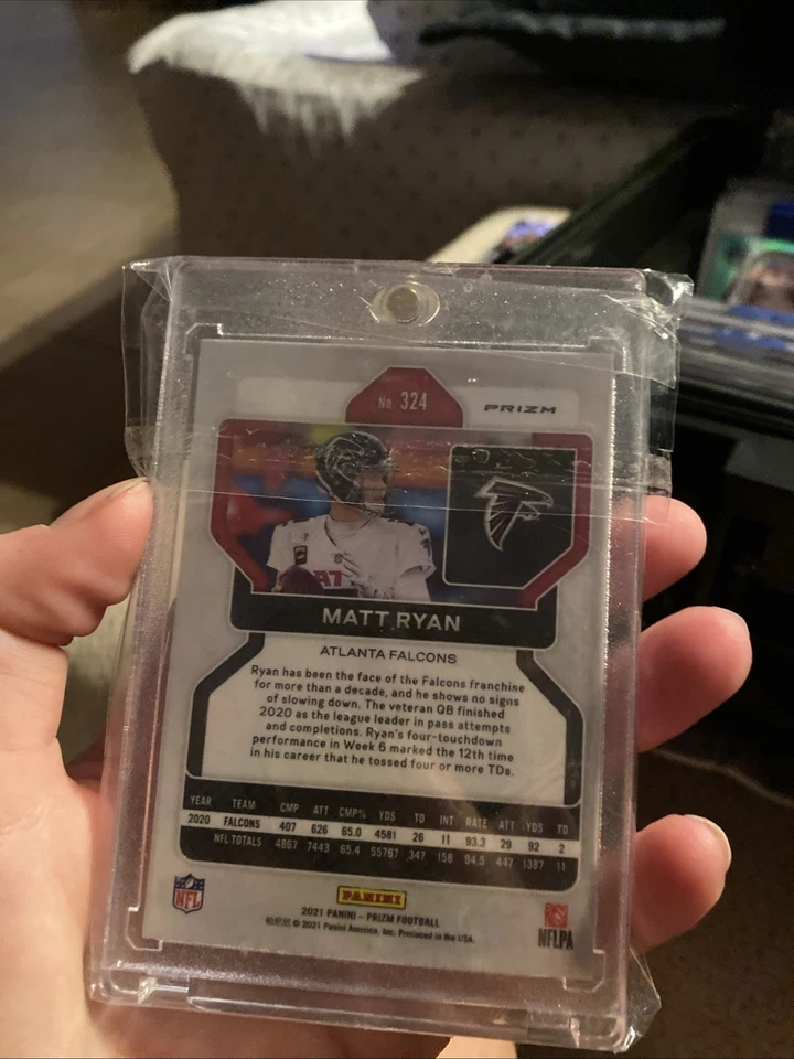2021 Matt Ryan Prizm Red White Blue Silver IP Signed Auto Falcons Atlanta - Image 3 of 3