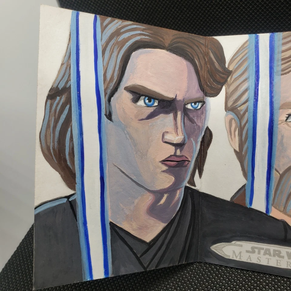 Star Wars Masterwork Triptych of Anakin, Obi-Wan, & Ahsoka By Benjamin Lombart - Image 4 of 4