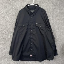 Dixxon Form And Function Mens Black Button Up Work Shirt Long Sleeve 5xl
