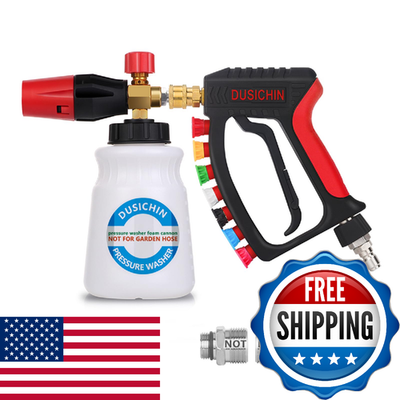 #ad DUSICHIN Pressure Washer Gun Swivel 4000 PSI Foam Cannon Lance 7 Nozzle Tips Car $63.09