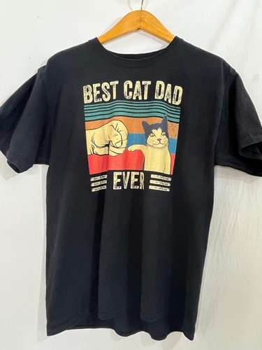 Best Cat Dad Funny Mens T Shirt Regular Fit Cotton Tee