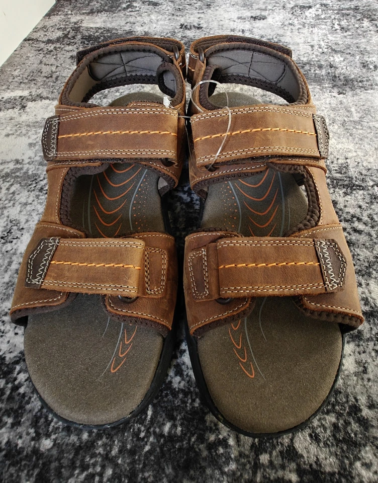 Clarks Leather Sandals Men's 8 Brown Collection Walkford Walk - Image 2 of 4