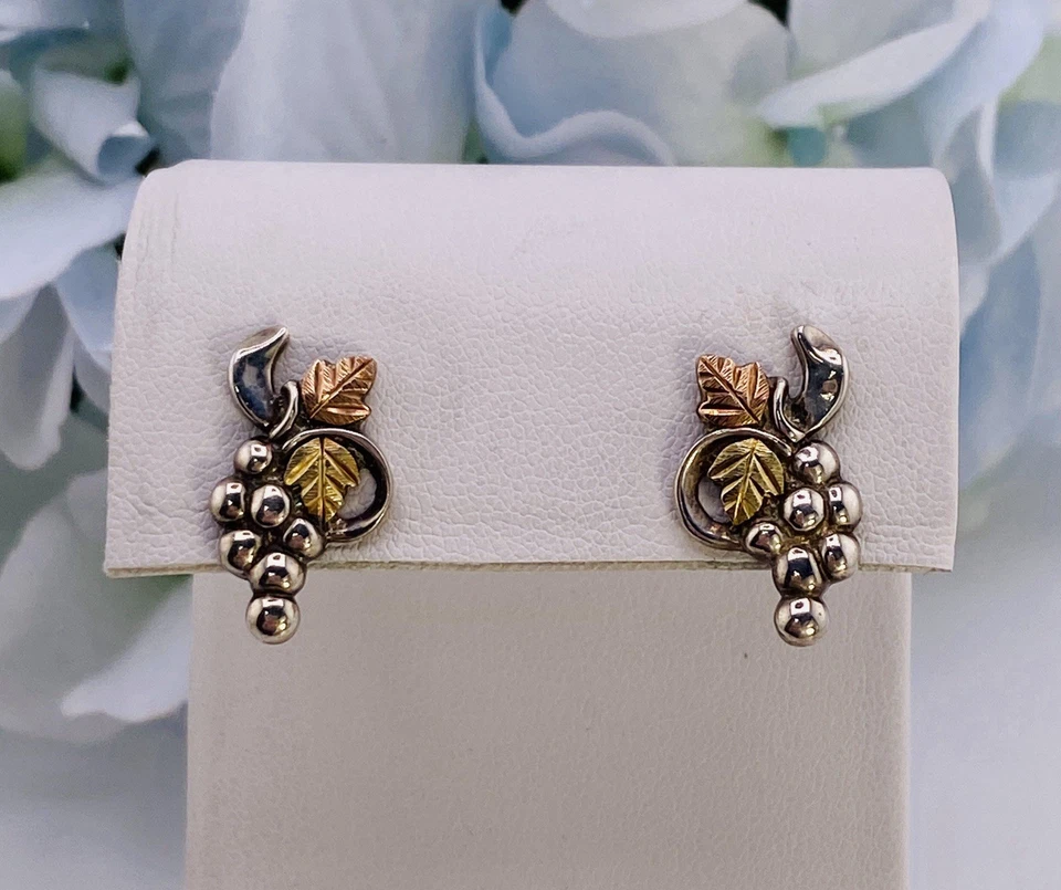 Sterling Coleman Black Hills Gold 12K Stud Earrings .75 In 3.4 Grams Signed CCO - Image 2 of 4