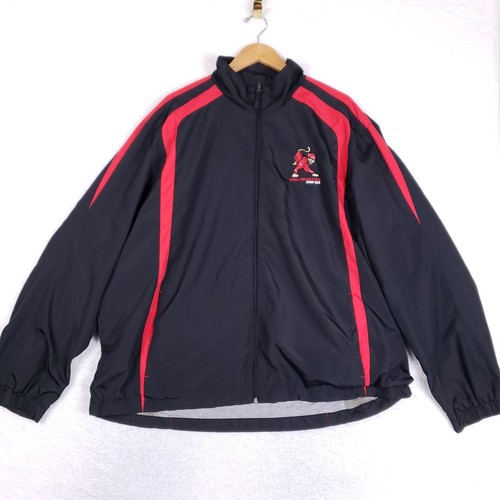 Sport-Tek Windbreaker Jacket Mens 2XL Black Red Track Jacket Halliburton