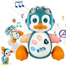 Musical Penguin Crawling Toy for Infants with Lights and Interactive Features